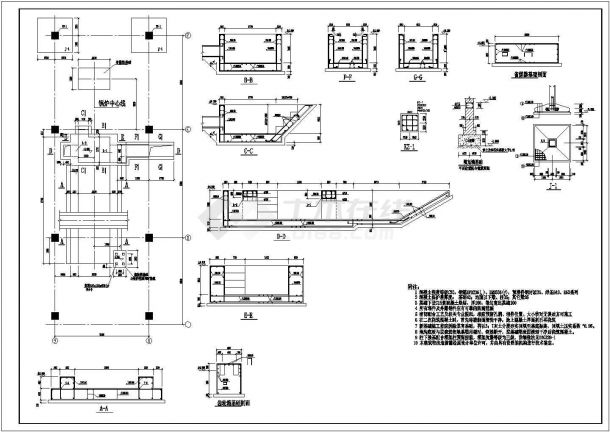 某地锅炉基础结构施工图（地坑和独立基础形式）-图一
