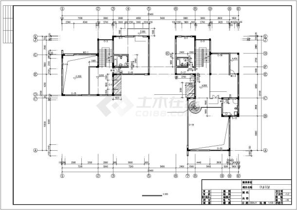 某豪华别墅CAD建筑施工参考详图-图二