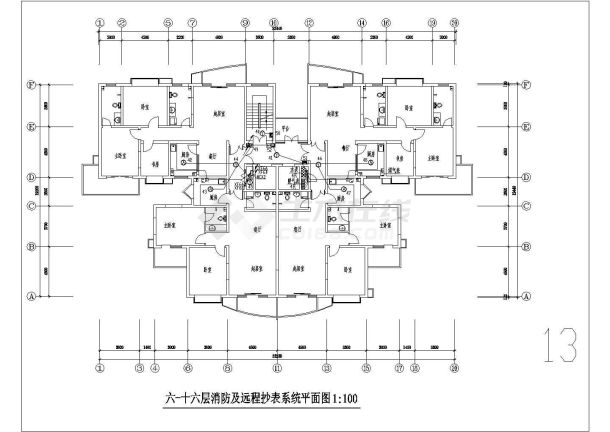 某地高层建筑消防建筑设计图-图二