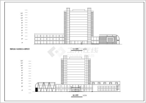 某地高级商务办公楼设计cad施工图-图二