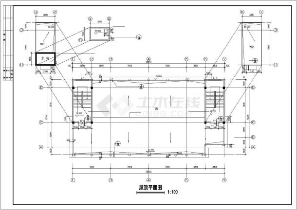 广州某员工宿舍住宅楼建筑设计施工CAD图-图二
