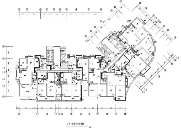 某三十四层住宅楼及车库给排水设计图_图1