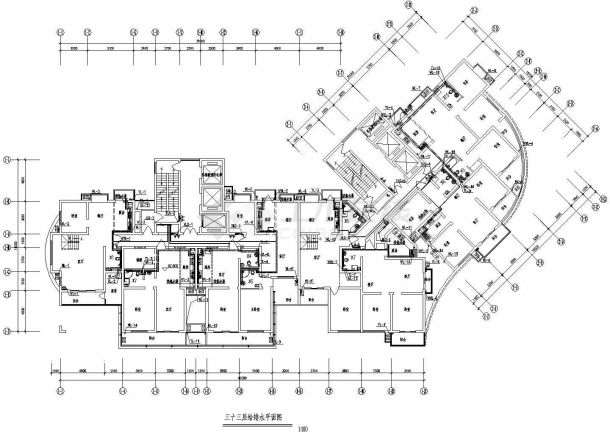 某三十四层住宅楼及车库给排水设计图-图二