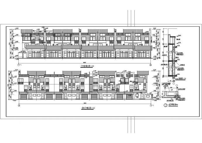 某地三层框架结构联体别墅建筑设计施工图_图1