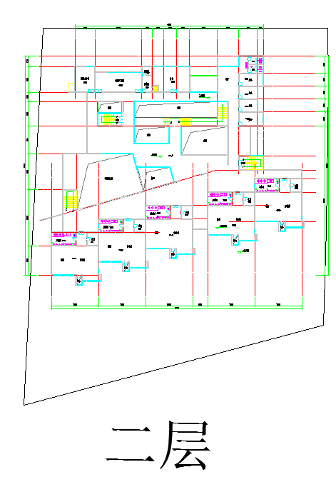 某3层幼儿园平面建筑方案CAD图纸（附SU模型和jpg效果图）-图二
