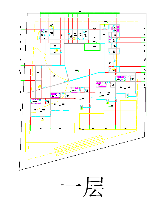 某3层幼儿园平面建筑方案CAD图纸（附SU模型和jpg效果图）