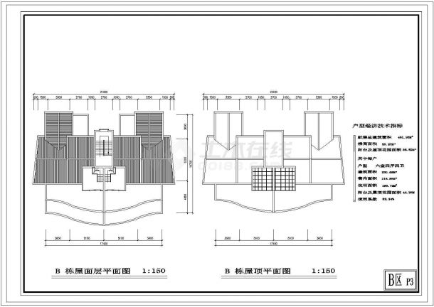 弧形住宅楼平面及外立面CAD施工设计图-图一