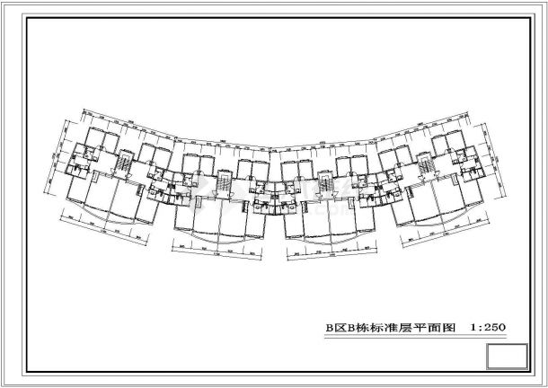 弧形住宅楼平面及外立面CAD施工设计图-图二