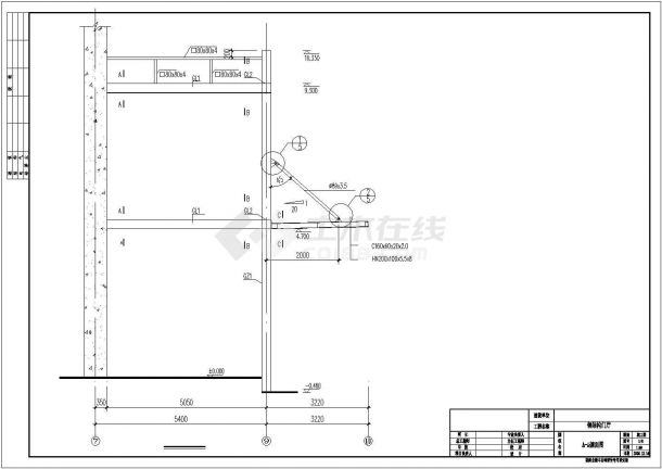 江西某公司钢结构门厅CAD基础平面布置参考图-图一