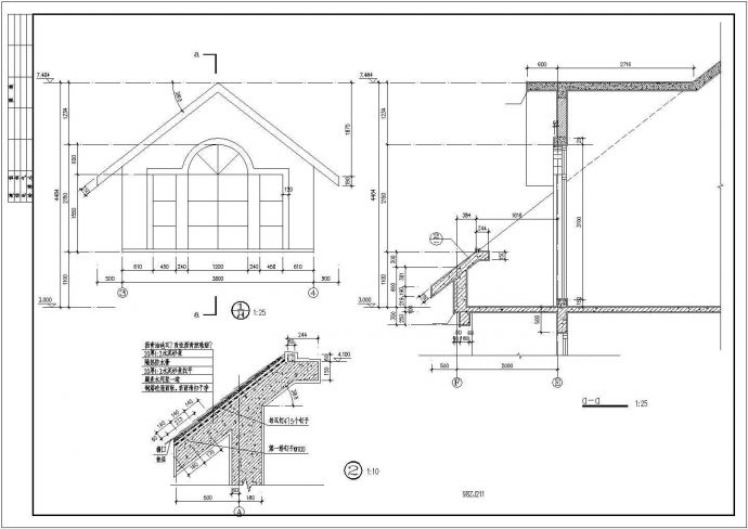 某别墅建筑平面及外立面cad设计施工图纸_图1