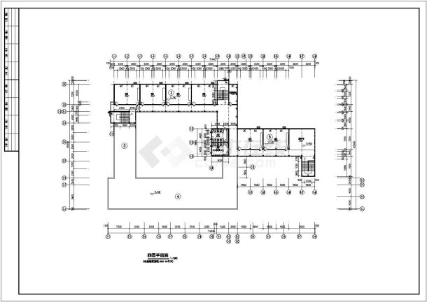 北京某花园小学建筑多面设计CAD图-图二