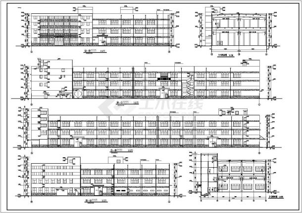 某地两层车间建筑框架结构设计施工图-图一