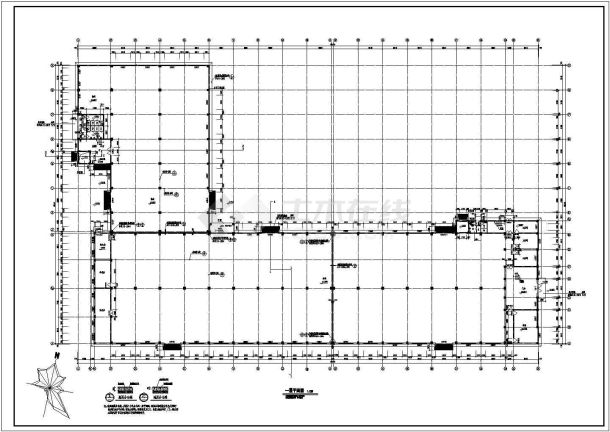 某地两层车间建筑框架结构设计施工图-图二