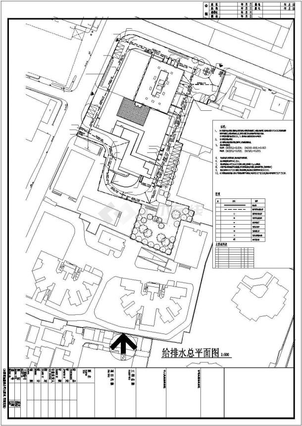 [上海]24层公寓办公楼楼给排水施工图纸-图一