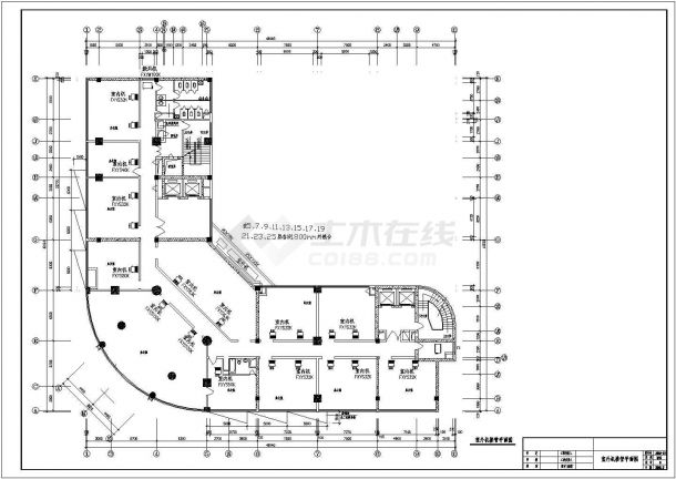 某高层商务楼空调接管施工设计CAD图纸-图二