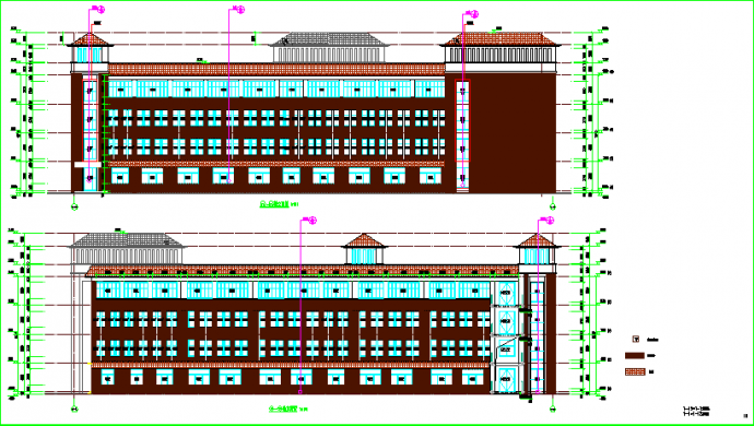 某地四层框架结构教学楼设计施工图（建筑+结构）_图1