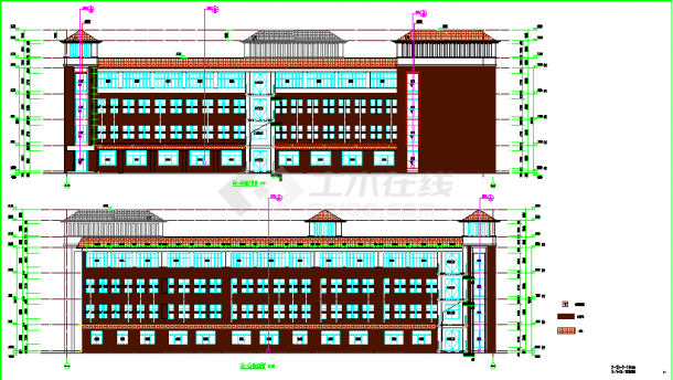 某地四层框架结构教学楼设计施工图（建筑+结构）-图二