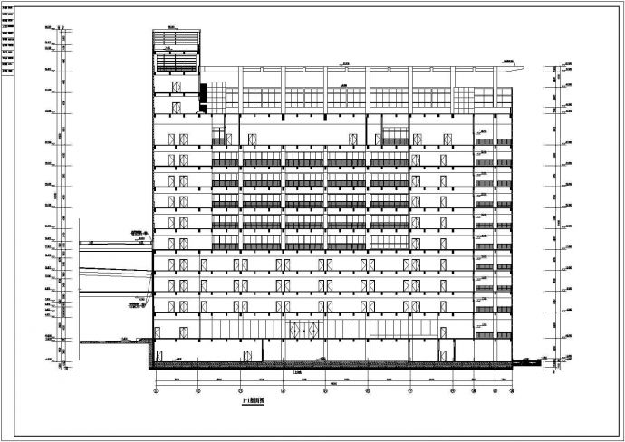 某地高层办公楼建筑设计cad方案图_图1