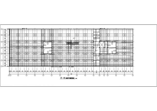 240米超长地下室结构CAD基础平面布置参考图-图二
