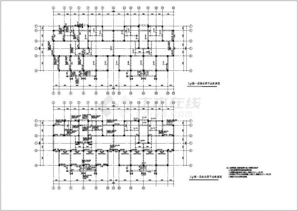 某六层纯框架住宅楼结构设计施工图-图一