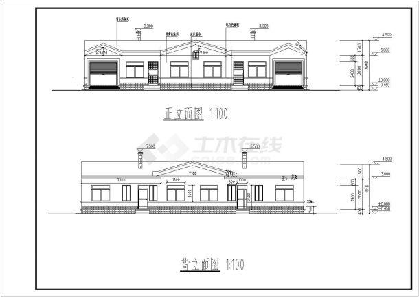 某地农场单层平房建筑设计施工图纸-图一