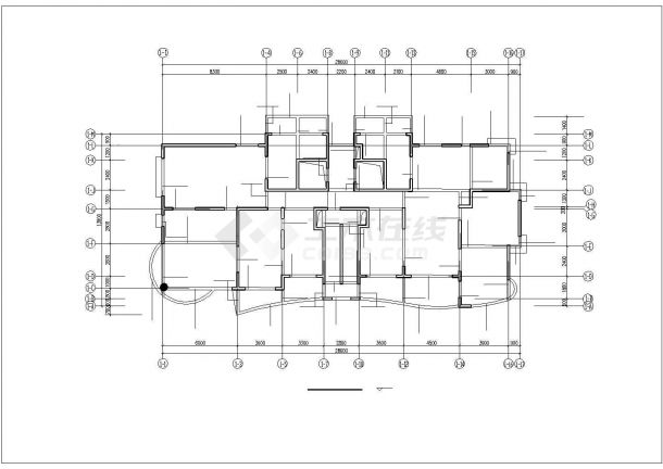 某22层小高层全套CAD平面布置参考图-图二