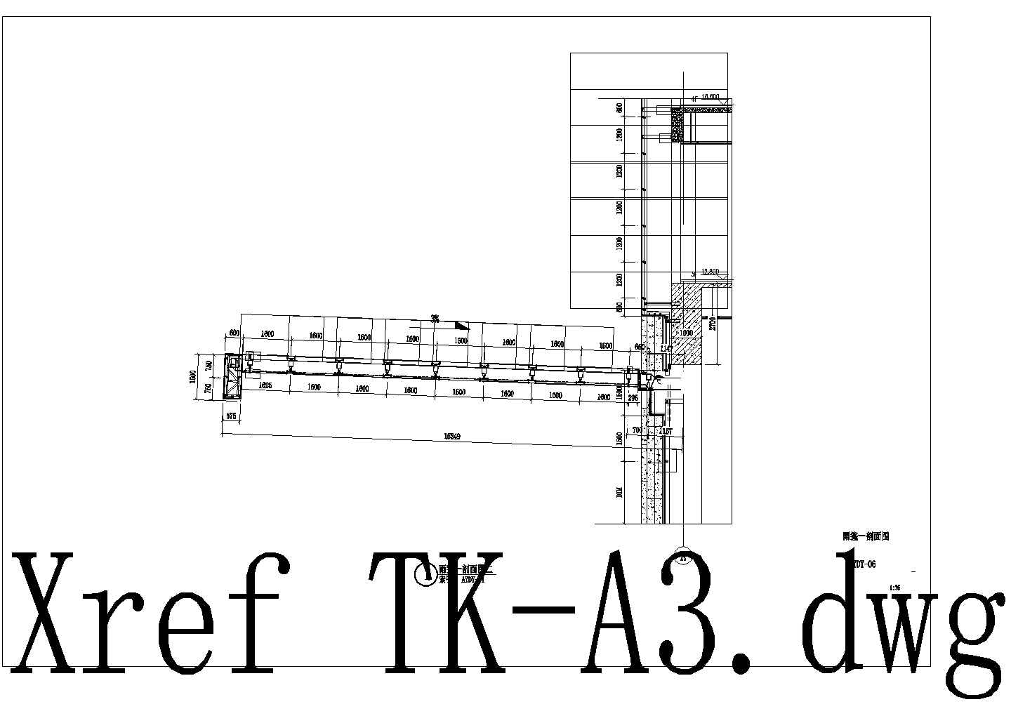 15米钢结构雨蓬结构施工图