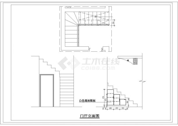 50米平跃层户型室内家庭设计装修cad施工图-图一