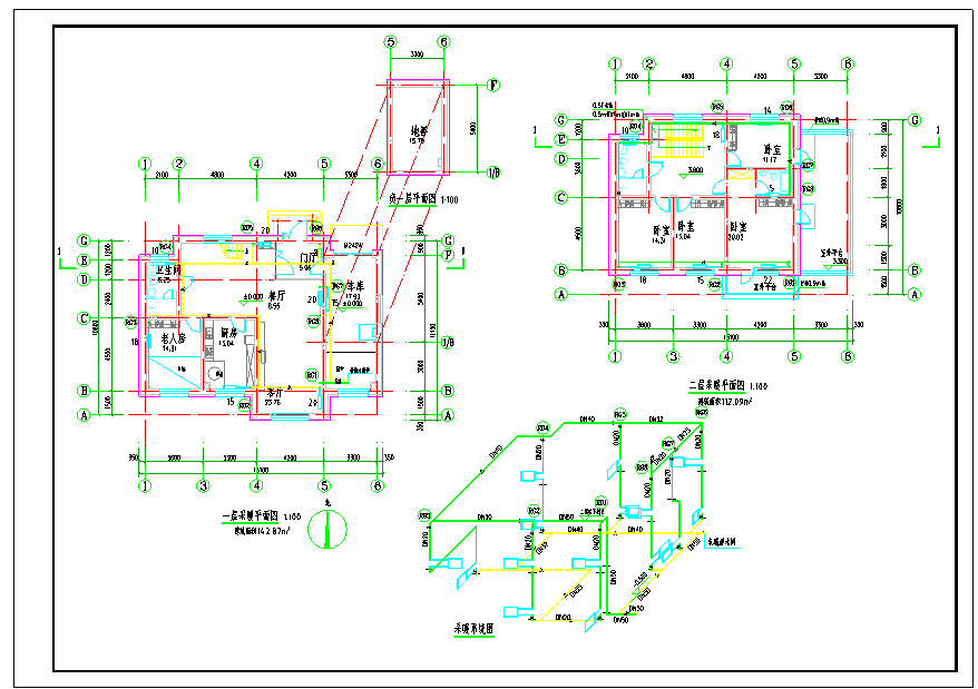 乡村自建房小别墅水暖施工图纸（含设计说明）