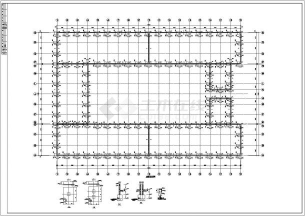 某高校钢结构机械制造实训中心结构设计施工图-图一