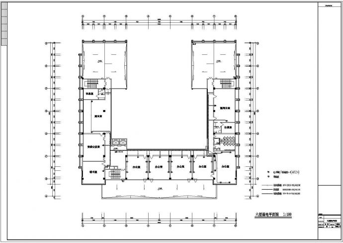 6层综合大楼布线电气cad施工图纸_图1
