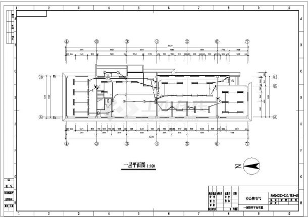 某框架结构办公大楼电气设计cad施工图纸-图二