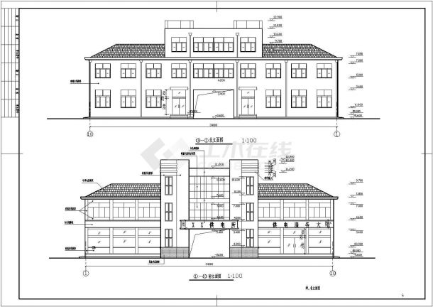 某地3层框架结构办公楼建筑方案设计图-图一