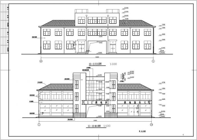 某地3层框架结构办公楼建筑方案设计图_图1
