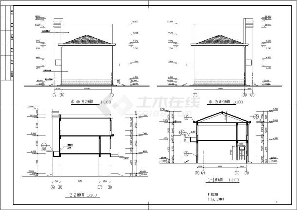 某地3层框架结构办公楼建筑方案设计图-图二