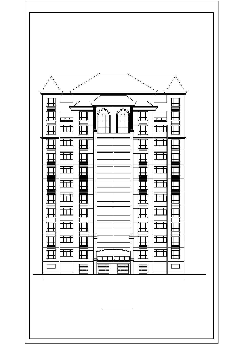 经典一梯六户建筑cad施工图