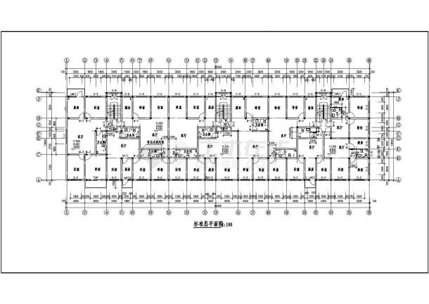 湖南某多层住宅建筑设计施工CAD图-图二