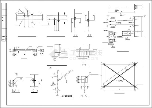 某轻型钢结构厂房CAD建筑施工设计图纸-图二
