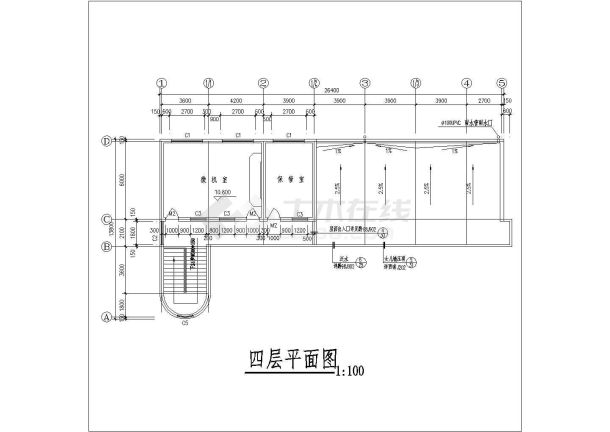 某多层教学楼建筑平面图-图二