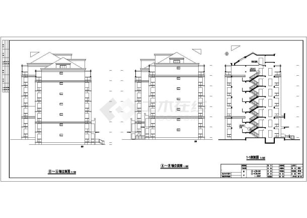 某地7层带阁楼住宅楼建筑方案设计图-图一