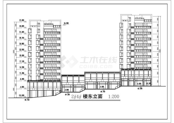 一套经典的小区住宅楼高层建筑施工图-图一