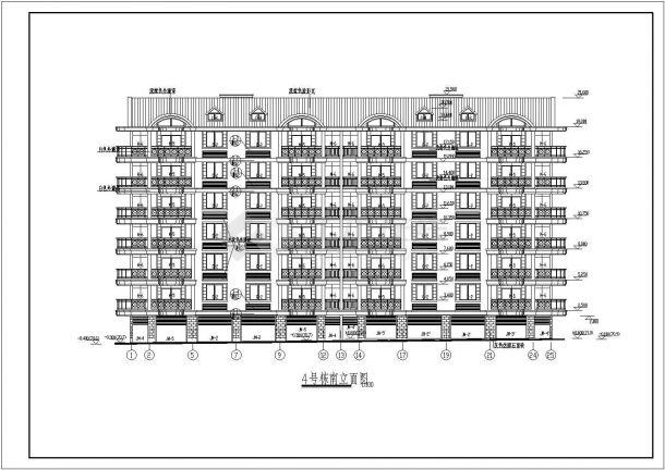 某县某区多层居住楼房建筑CAD平面图纸-图一
