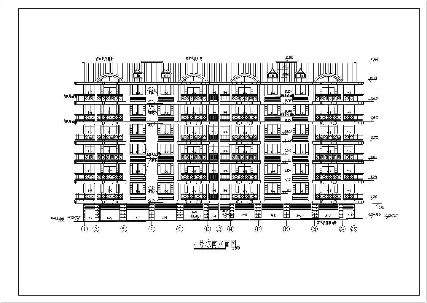 某县某区多层居住楼房建筑CAD平面图纸
