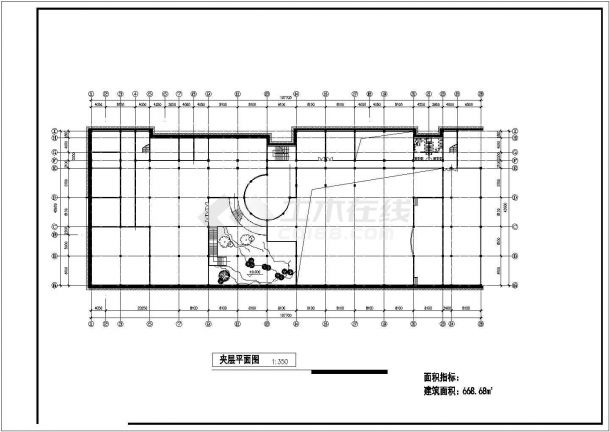 某市某中学教学综合楼建筑设计CAD平面参考图-图二