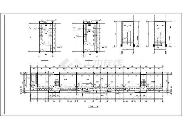 广西某中学教学楼CAD方案参考平面图-图二