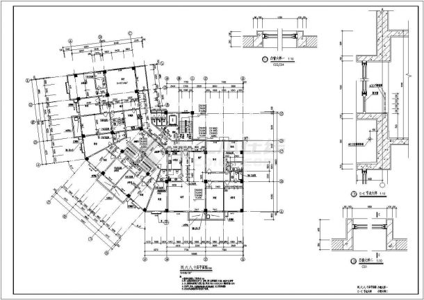 高层商住楼建筑全套施工设计CAD图-图二