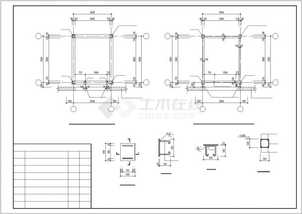 某电梯井钢结构剖面CAD参考图-图二