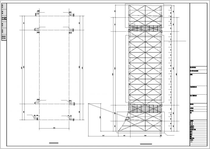 钢桁架结构连接天桥结构施工图_图1