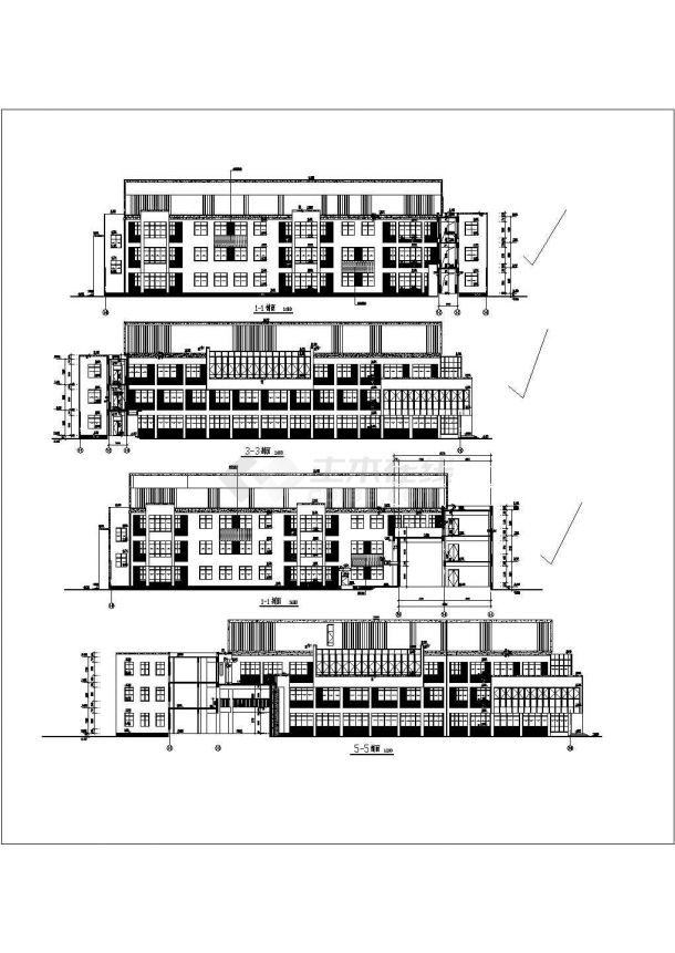 某市三层框架结构幼儿园建筑设计方案图-图二