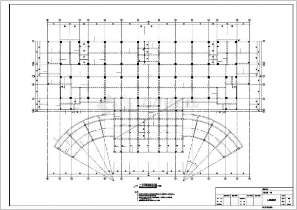 [长沙]12层框架与钢混合结构服务中心结构施工图-图二